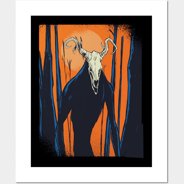 Man-eater in the dark forest Wall Art by rueckemashirt